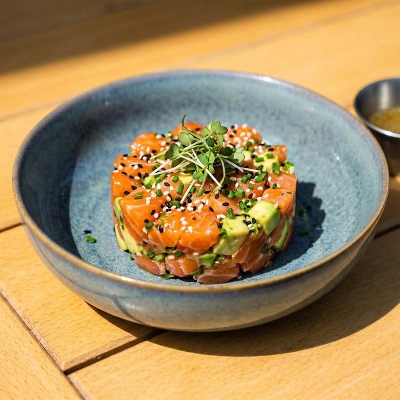 Tartar de salmón de Coco Vital en Pontevedra